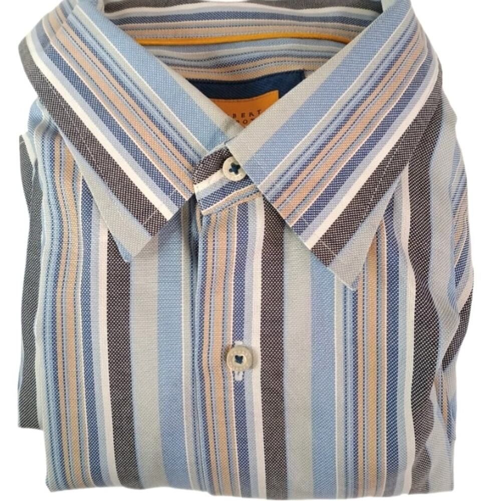 Robert Talbott Carmel XXL Long Sleeve Striped Button-Down Shirt